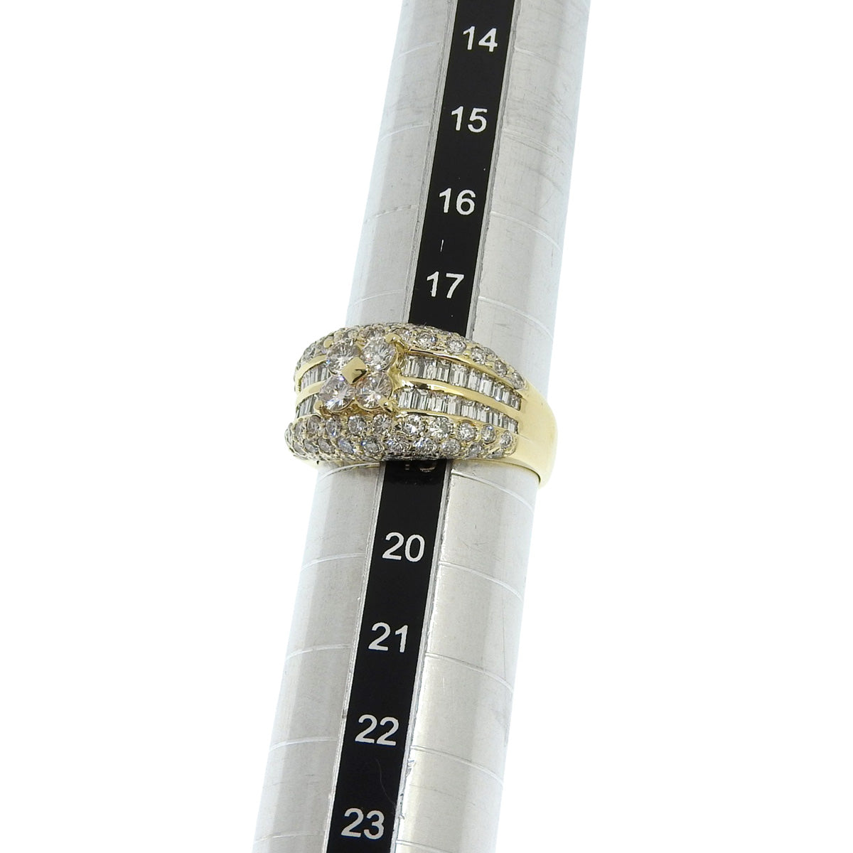 18K Diamond Flower Ring Gold #58