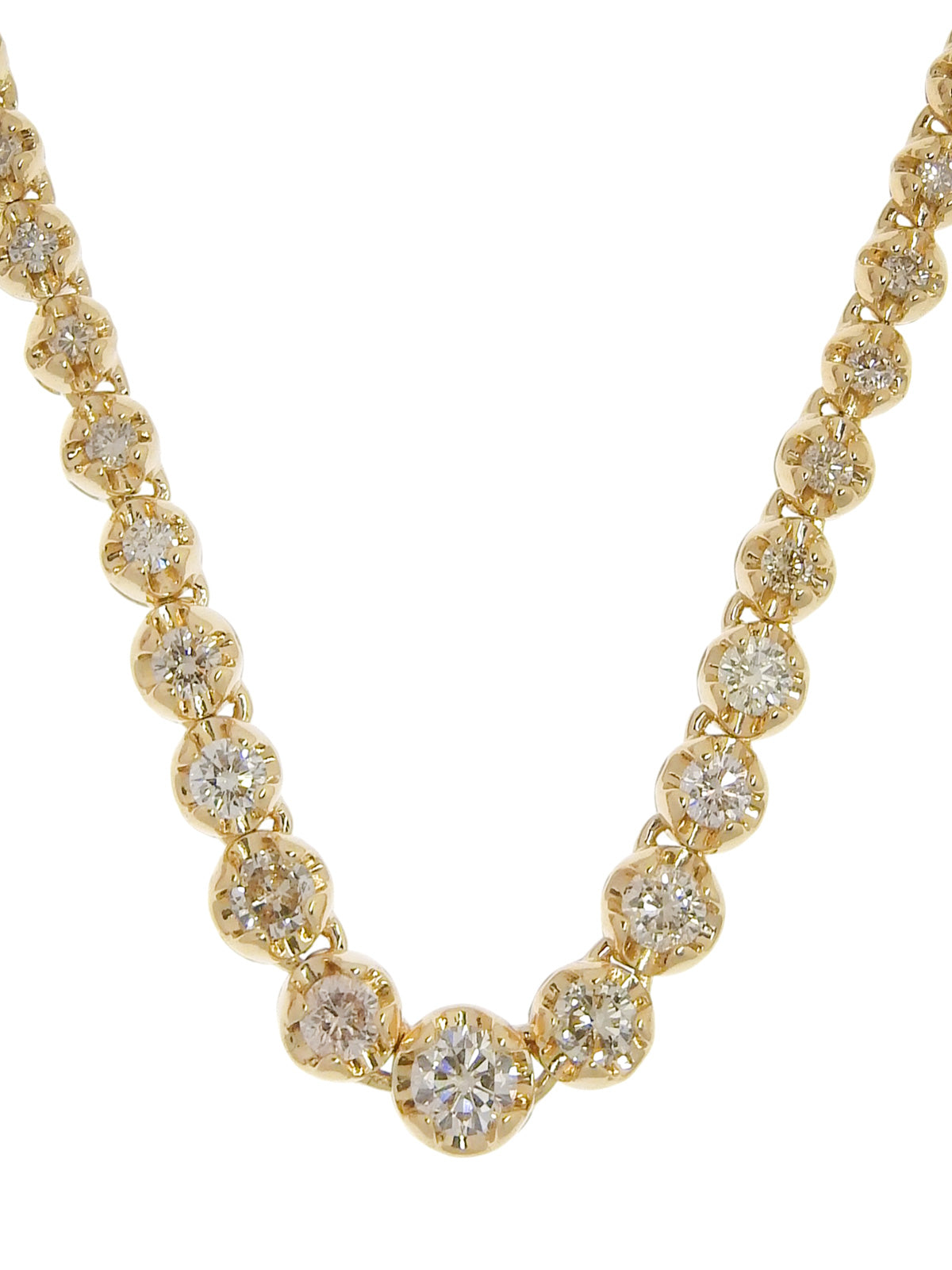 18Kダイヤモンドテニスネックレス ゴールド