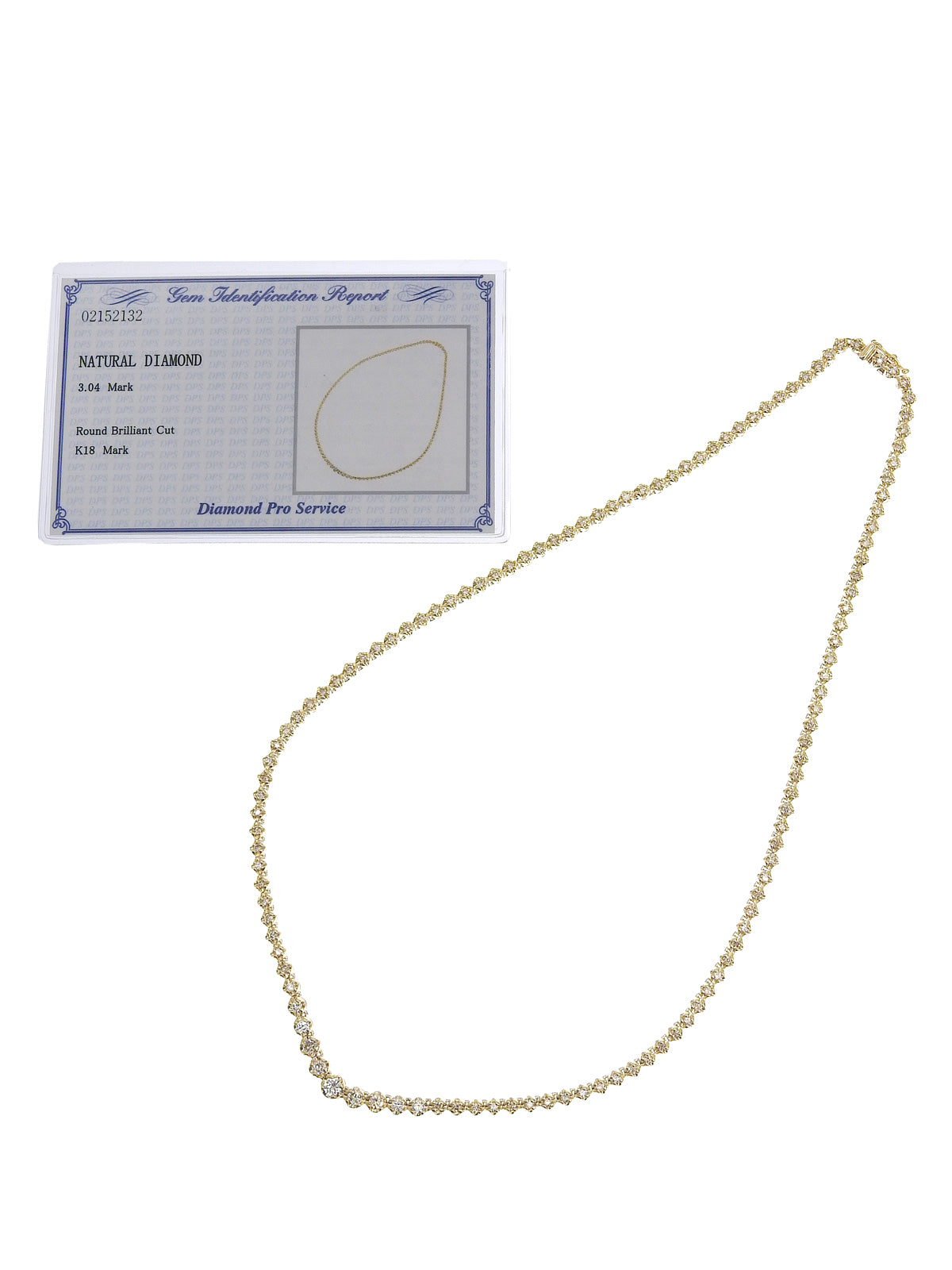 18Kダイヤモンドテニスネックレス ゴールド