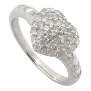18K Diamond Heart Ring, Silver, #53