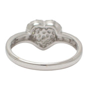 18K Diamond Heart Ring, Silver, #53