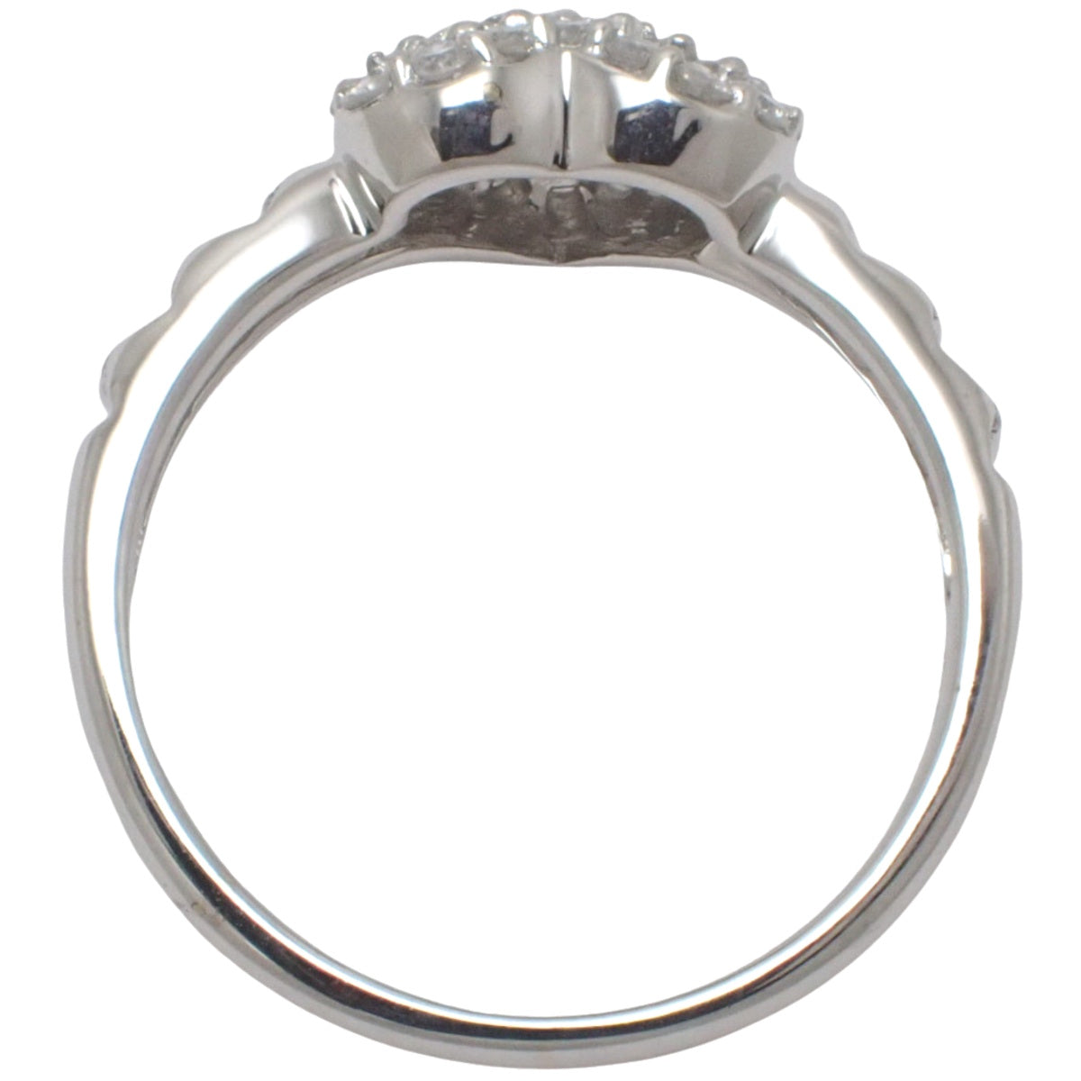 18K Diamond Heart Ring, Silver, #53