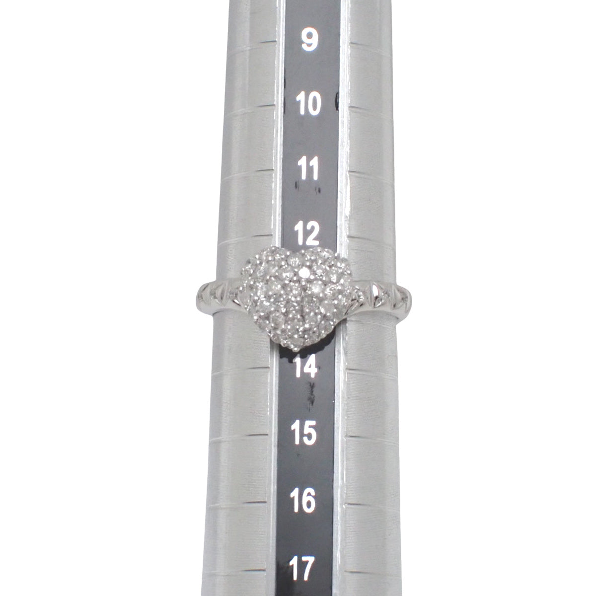 18K Diamond Heart Ring, Silver, #53