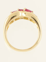 18Kルビーダイヤモンドリング　ゴールド/レッド