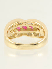 18Kルビーダイヤモンドリング　ゴールド/レッド