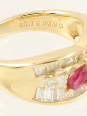 18K金/红宝石和钻石戒指