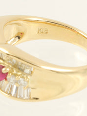 18K金/红宝石和钻石戒指