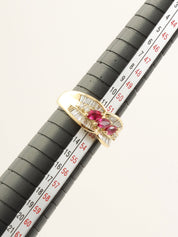 18Kルビーダイヤモンドリング　ゴールド/レッド