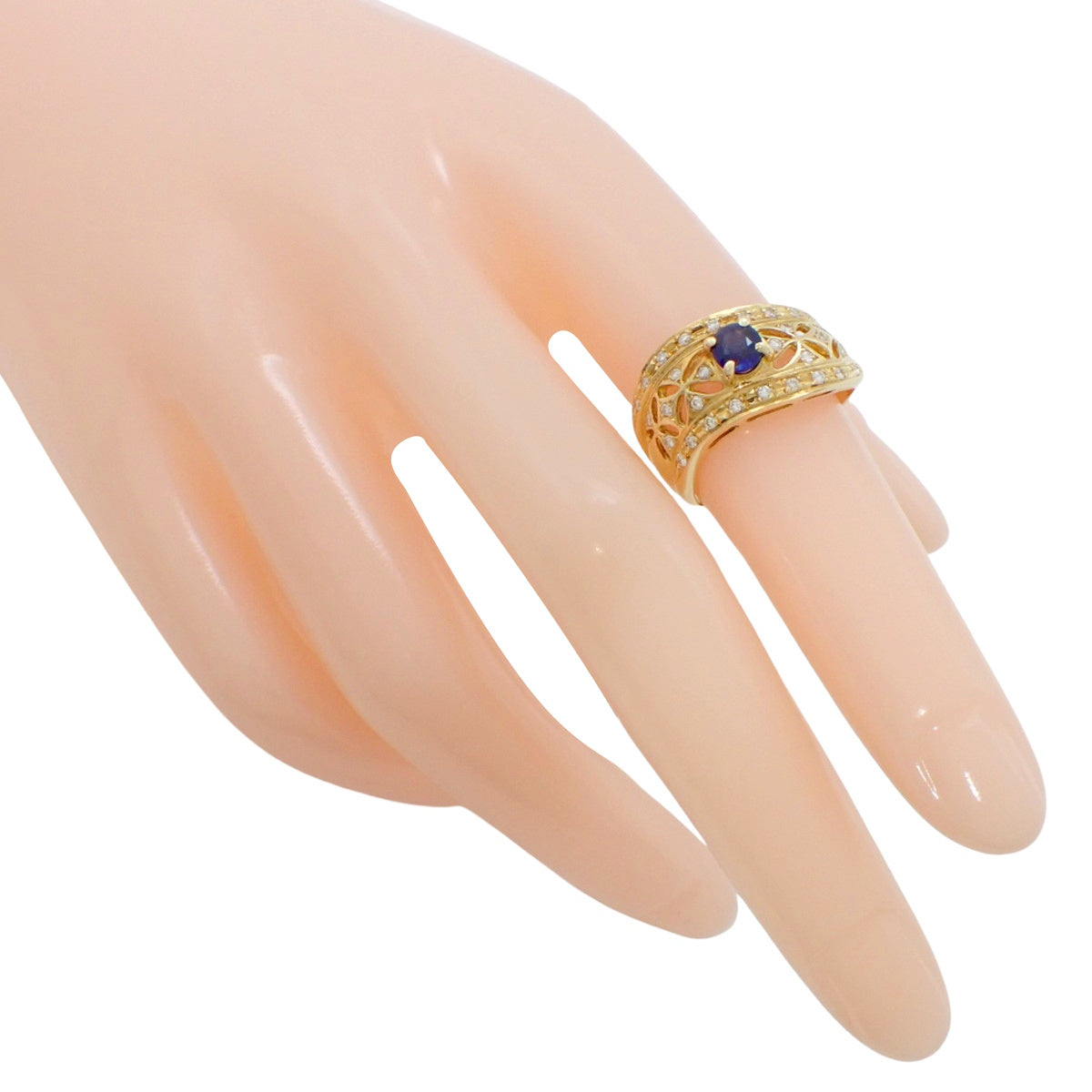 18K Sapphire Diamond Ring Gold #52