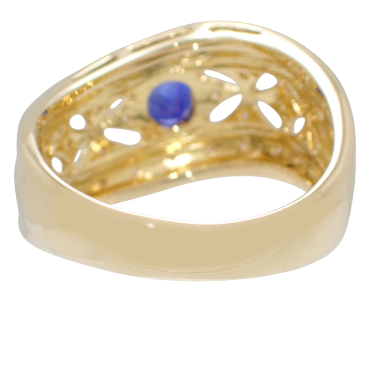 18K Sapphire Diamond Ring Gold #52