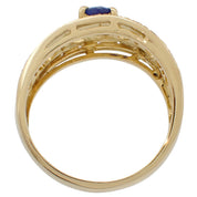18K Sapphire Diamond Ring Gold #52