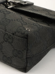 Canvas GG Pattern Body Bag in Black