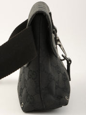 Canvas GG Pattern Body Bag in Black