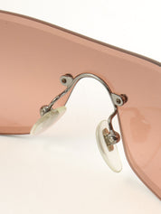 サイドロゴシールドサングラス ピンクベージュ