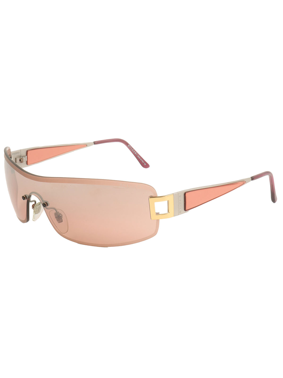 Side Logo Shield Sunglasses Pink Beige