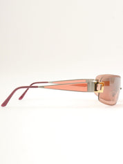 サイドロゴシールドサングラス ピンクベージュ