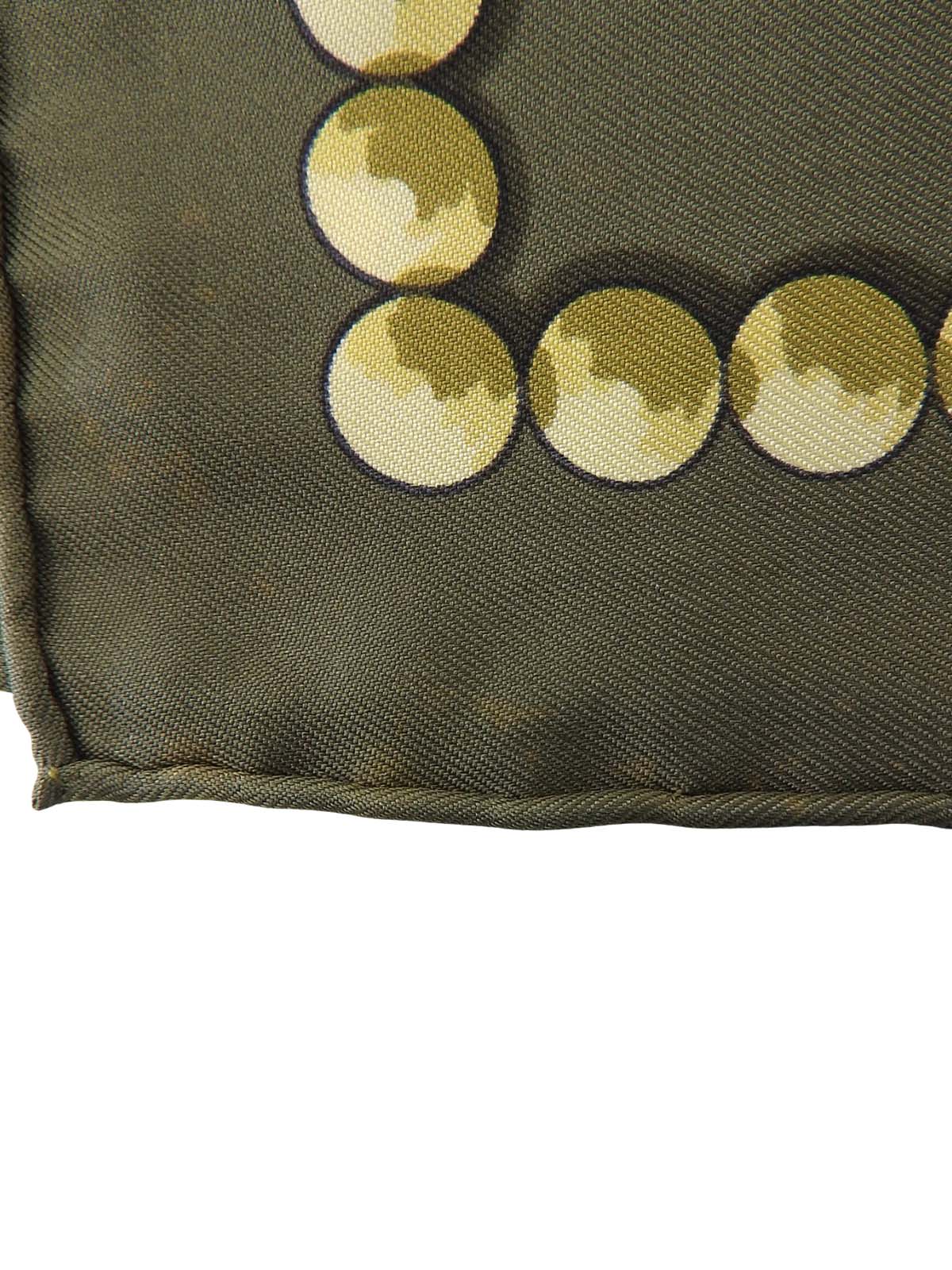 カレ90 Cuillers Dafriqueパターンスカーフ カーキ/ブラウン