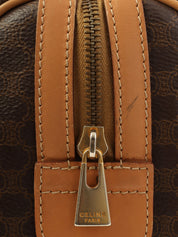 マカダムパターンロゴエンボスミニボストンバッグ ブラウン