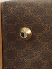 マカダムパターンロゴエンボスミニボストンバッグ ブラウン