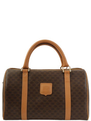 マカダムパターンロゴエンボスミニボストンバッグ ブラウン