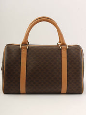 マカダムパターンロゴエンボスミニボストンバッグ ブラウン