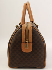 マカダムパターンロゴエンボスミニボストンバッグ ブラウン