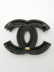 2000年製 ラインストーンCCマークブローチ ブラック