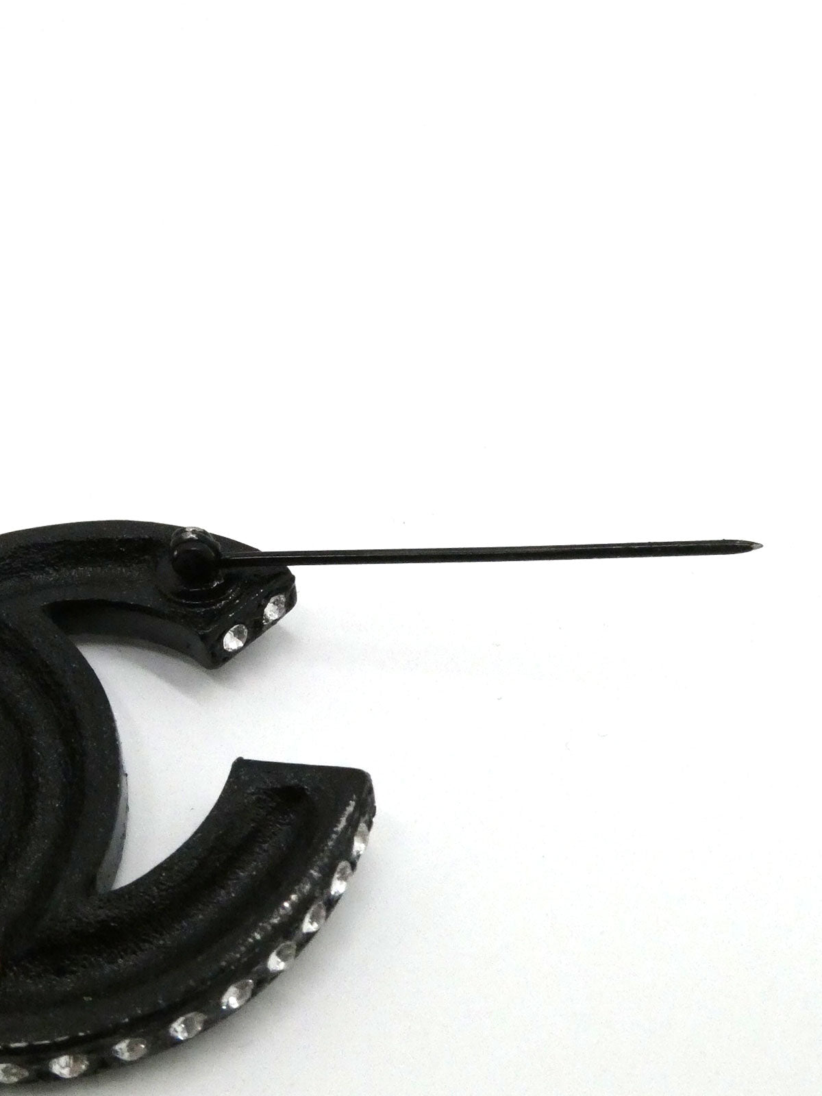 2000年製 ラインストーンCCマークブローチ ブラック