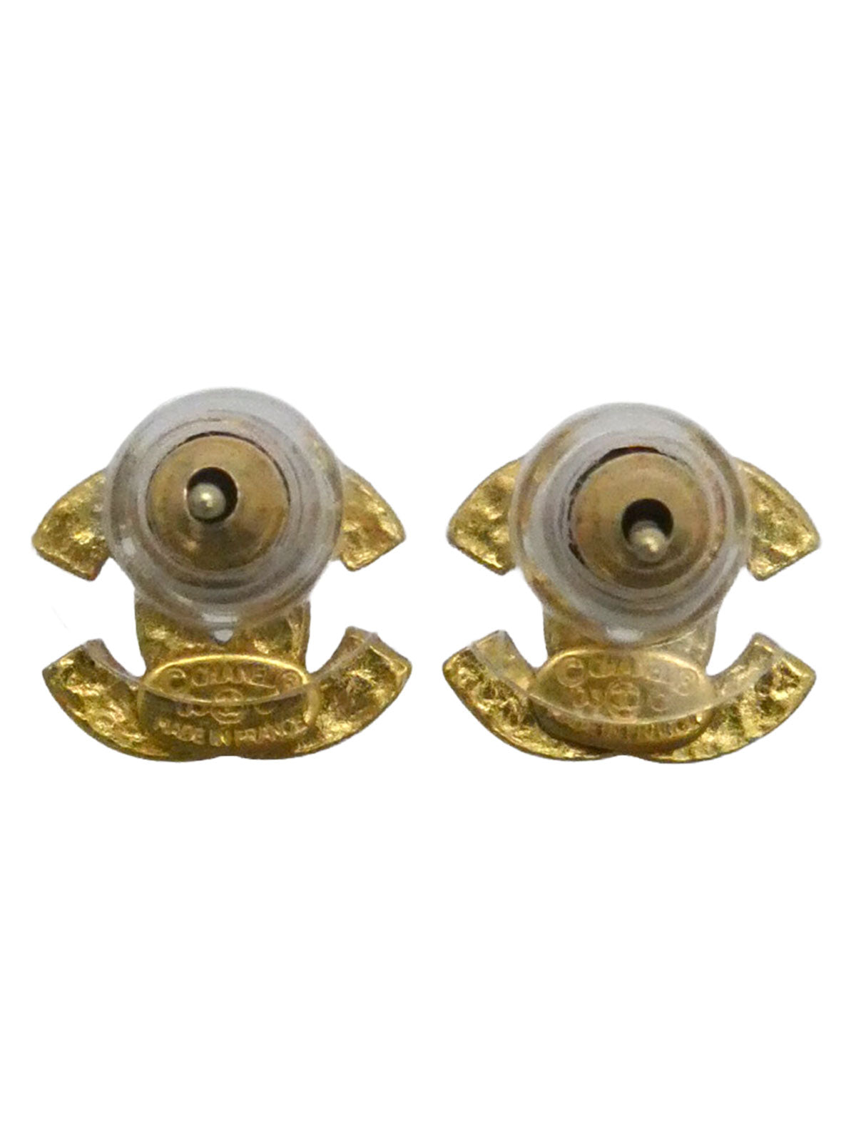 2003年製ラインストーンCCマークミニピアス マルチカラー/ゴールド