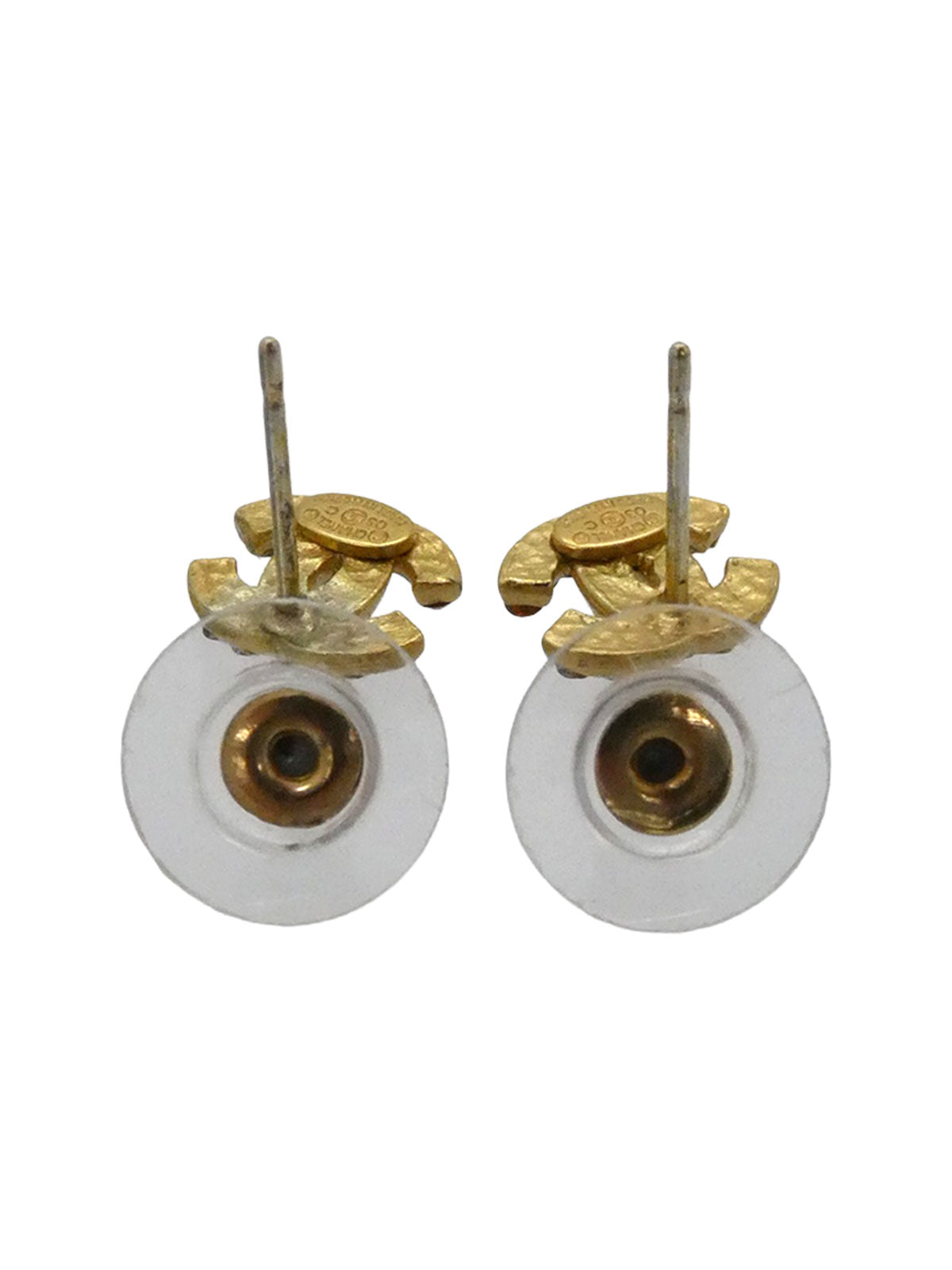 2003年製ラインストーンCCマークミニピアス マルチカラー/ゴールド