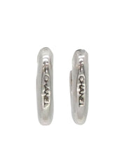 925ロゴスクエアフープピアス シルバー