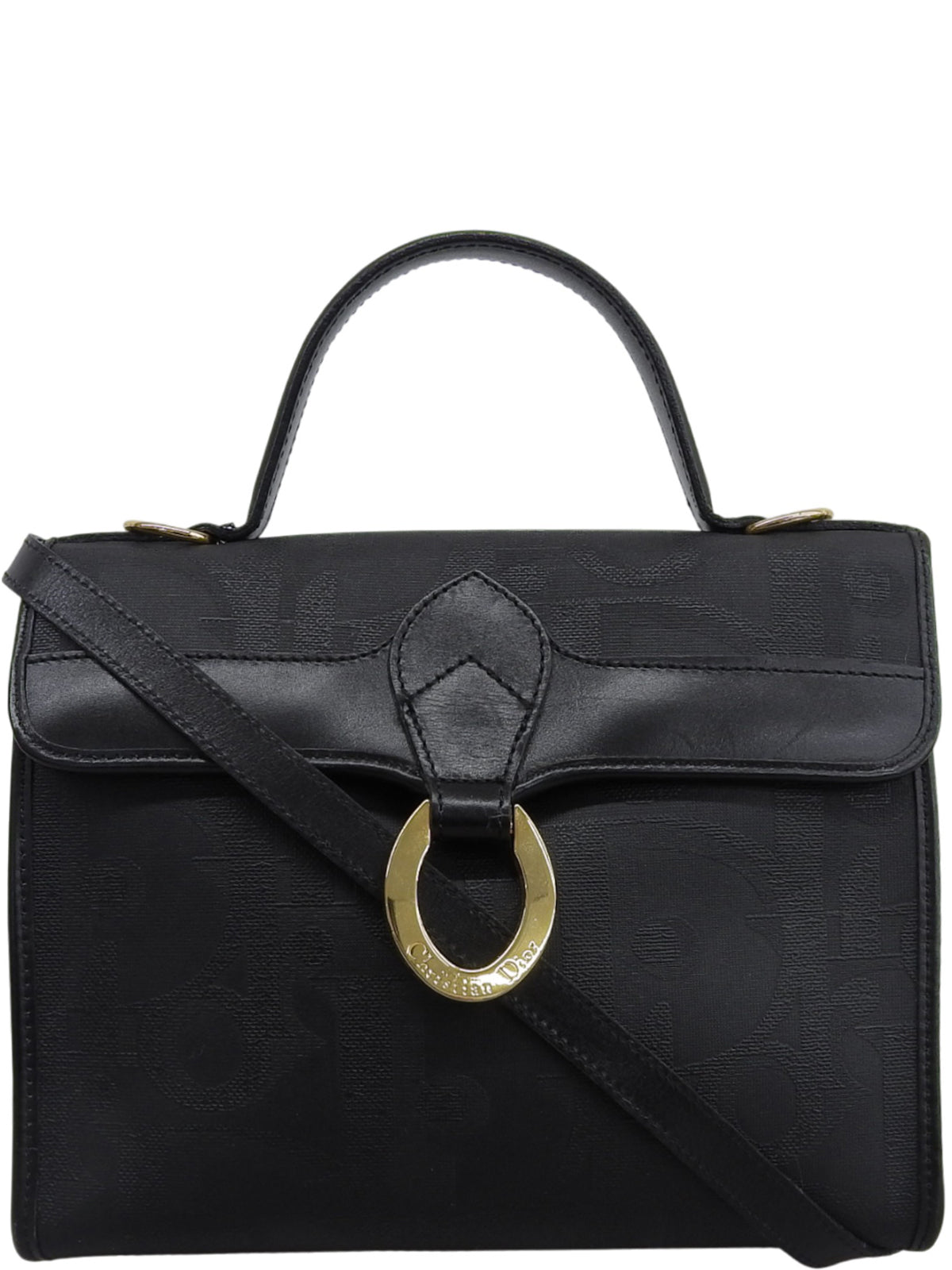 Trotter Pattern Logo Plate 2-Way Bag Black