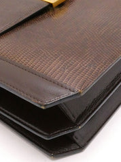 リザードロゴプレートショルダーバッグ ブラウン