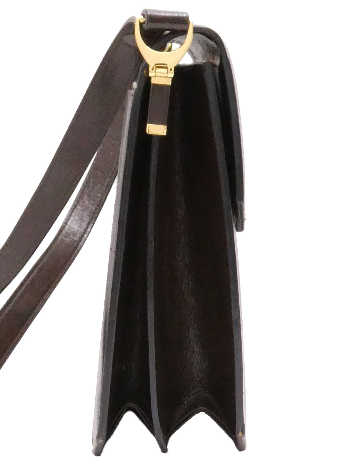 リザードロゴプレートショルダーバッグ ブラウン