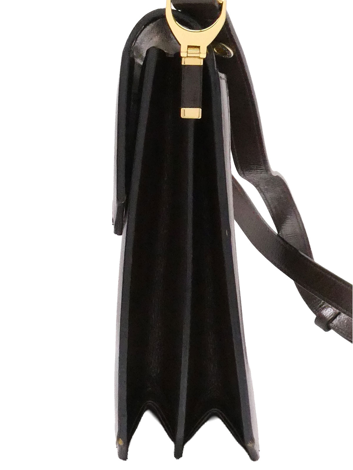 リザードロゴプレートショルダーバッグ ブラウン