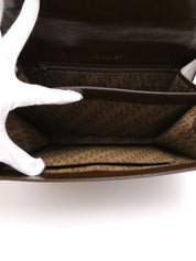 リザードロゴプレートショルダーバッグ ブラウン