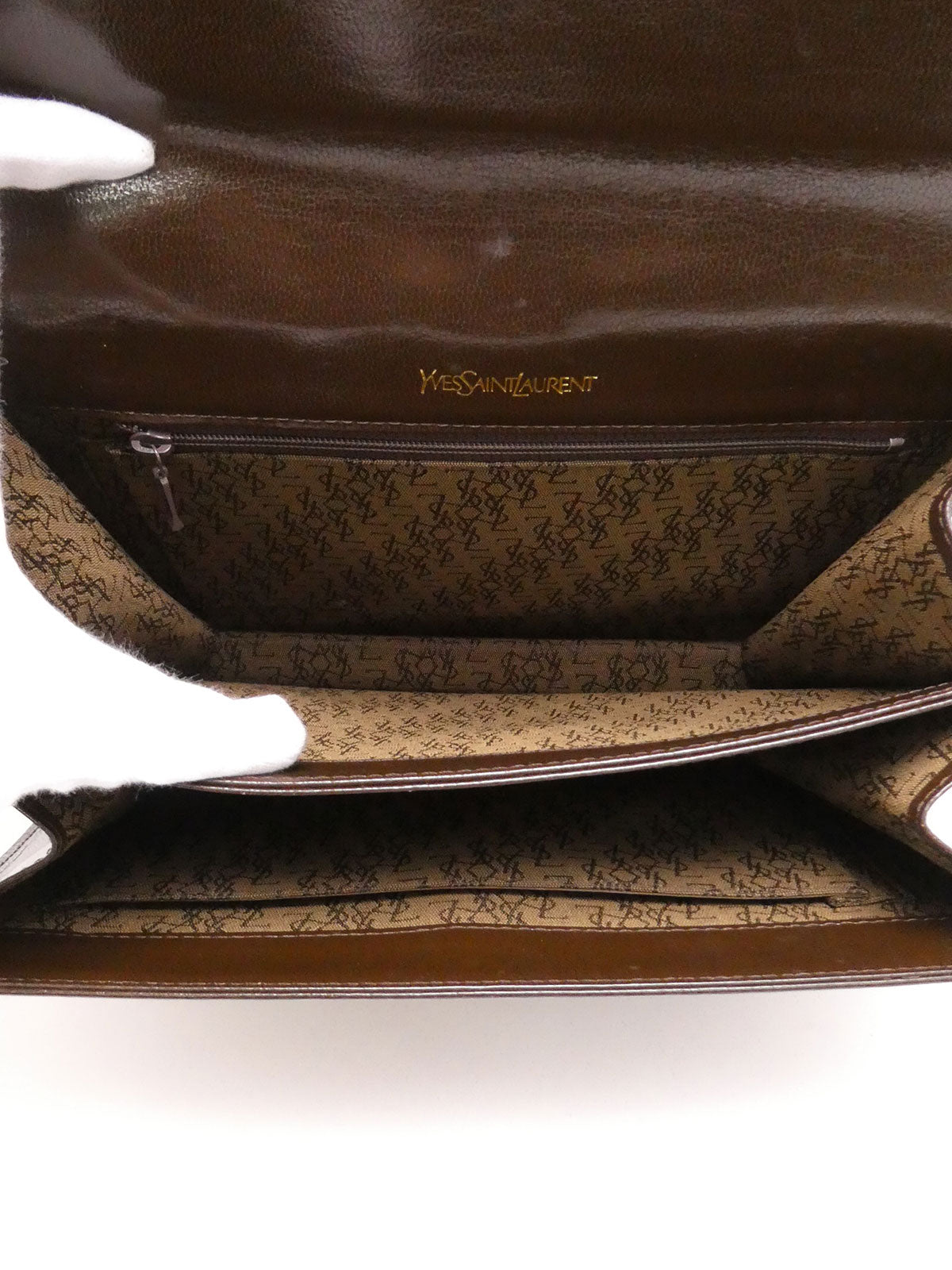 リザードロゴプレートショルダーバッグ ブラウン