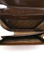 リザードロゴプレートショルダーバッグ ブラウン