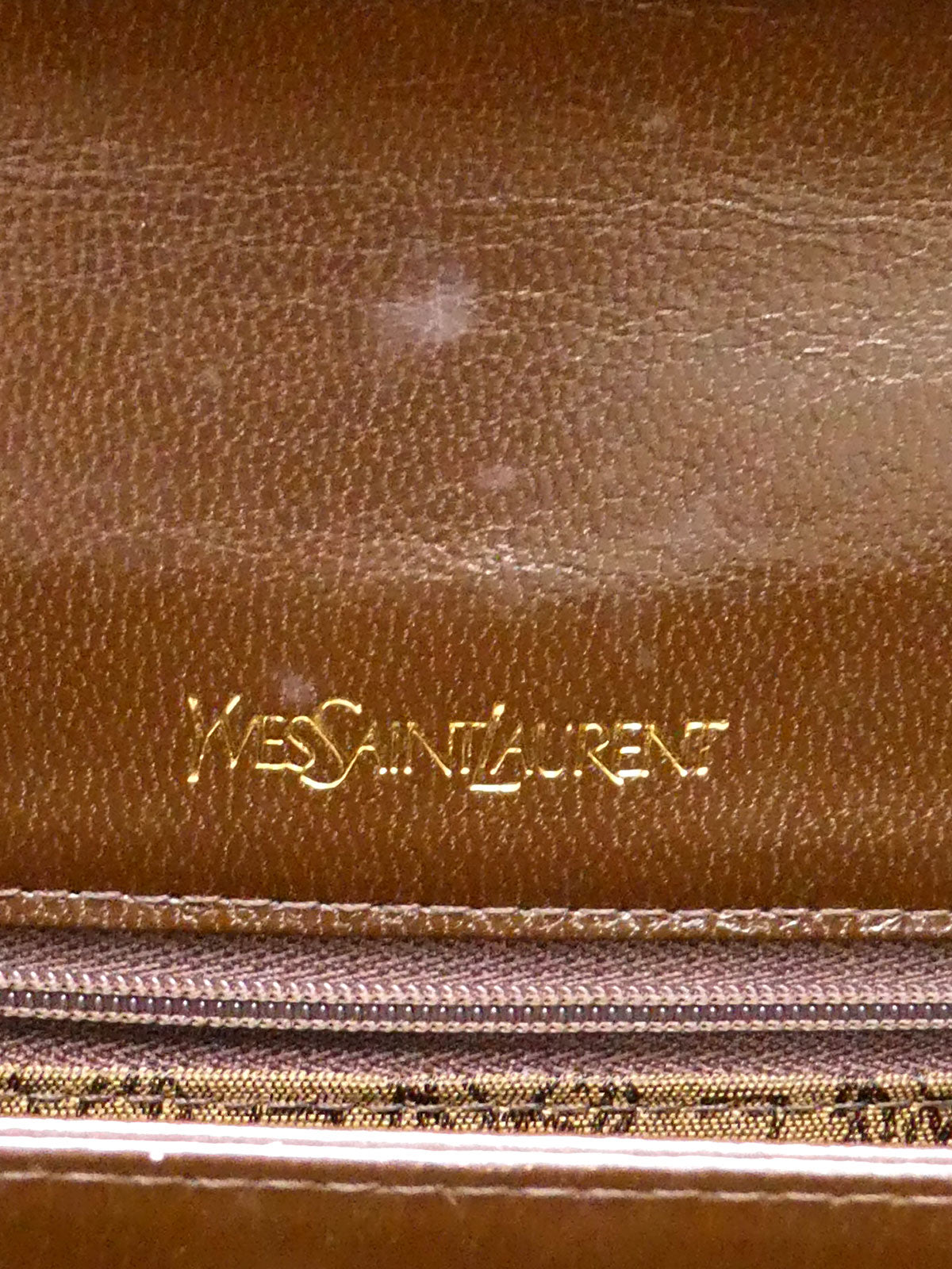 リザードロゴプレートショルダーバッグ ブラウン