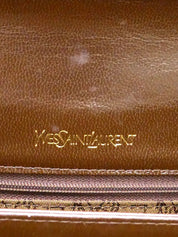 リザードロゴプレートショルダーバッグ ブラウン