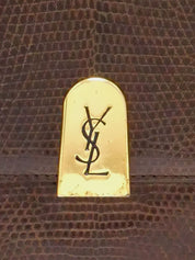 リザードロゴプレートショルダーバッグ ブラウン