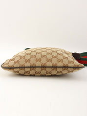 Canvas GG Pattern Sherry Line Shoulder Bag, Beige