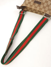 Canvas GG Pattern Sherry Line Shoulder Bag, Beige