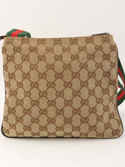 Canvas GG Pattern Sherry Line Shoulder Bag, Beige