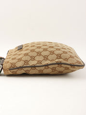 Canvas GG Pattern Sherry Line Shoulder Bag, Beige