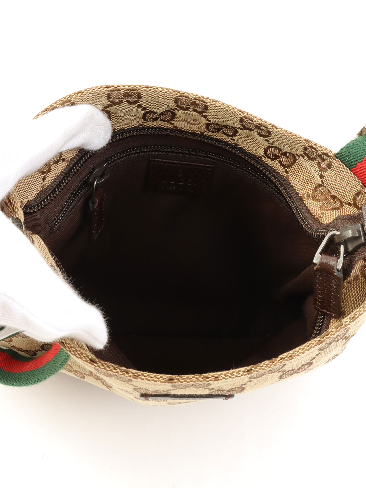 Canvas GG Pattern Sherry Line Shoulder Bag, Beige