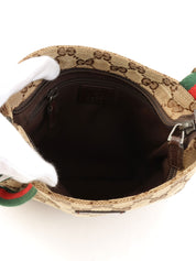 Canvas GG Pattern Sherry Line Shoulder Bag, Beige