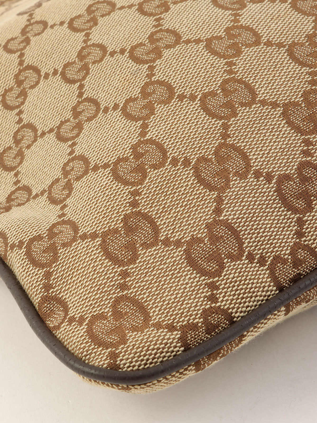 Canvas GG Pattern Sherry Line Shoulder Bag, Beige