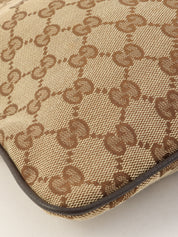 Canvas GG Pattern Sherry Line Shoulder Bag, Beige