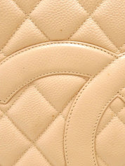 Around 2003 Made Caviar Skin CC Mark Stitch Revival Tote Bag Beige